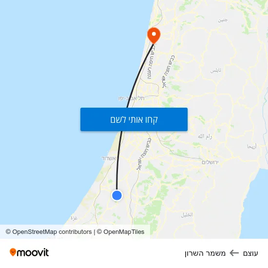 מפת עוצם למשמר השרון