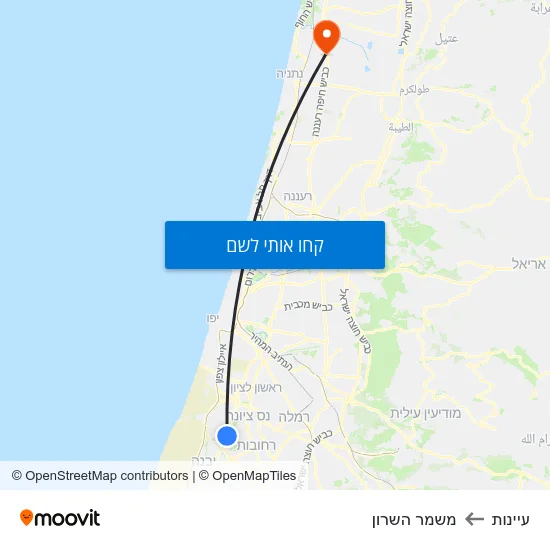 מפת עיינות למשמר השרון