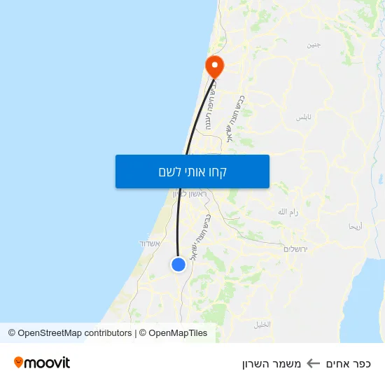 מפת כפר אחים למשמר השרון