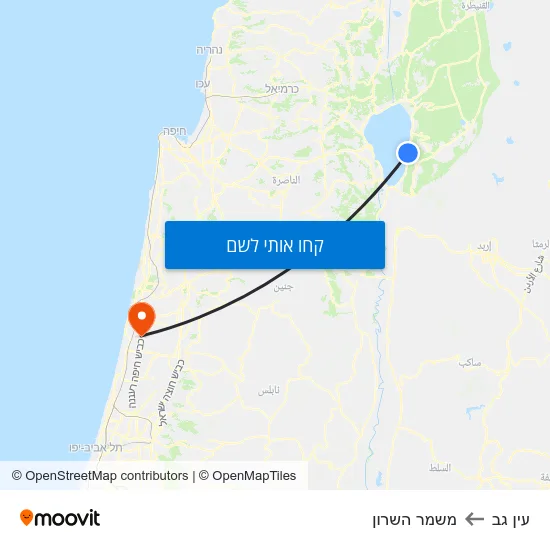 מפת עין גב למשמר השרון