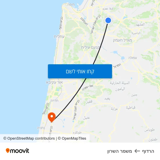 מפת הרדוף למשמר השרון