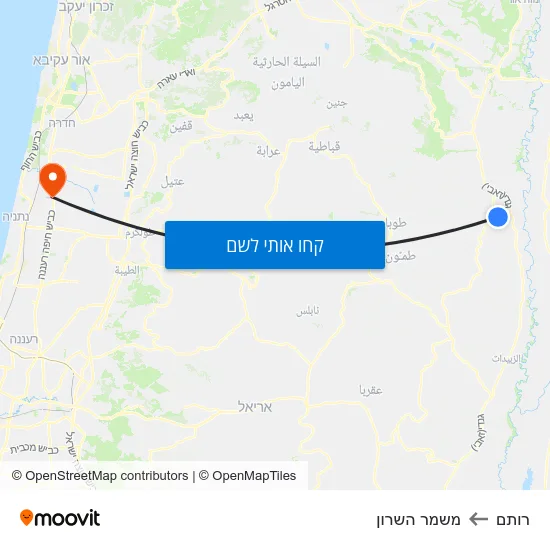 מפת רותם למשמר השרון