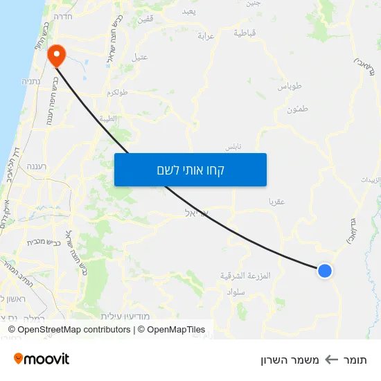 מפת תומר למשמר השרון