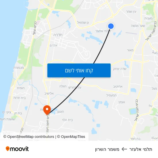 מפת תלמי אלעזר למשמר השרון