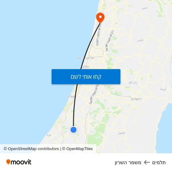 מפת תלמים למשמר השרון