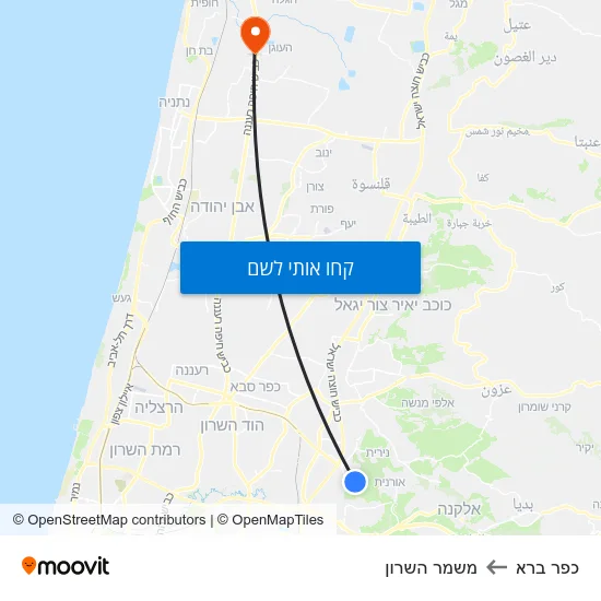מפת כפר ברא למשמר השרון