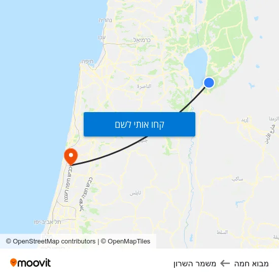 מפת מבוא חמה למשמר השרון