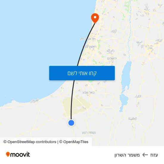 מפת עזוז למשמר השרון