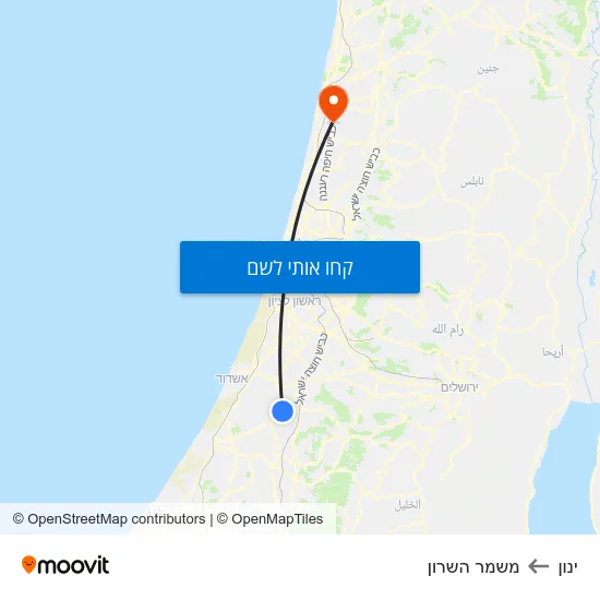 מפת ינון למשמר השרון