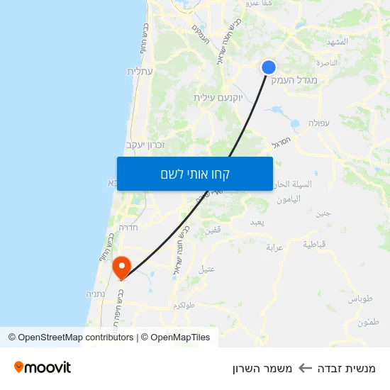 מפת מנשית זבדה למשמר השרון