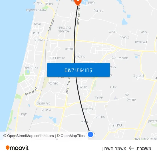 מפת משמרת למשמר השרון