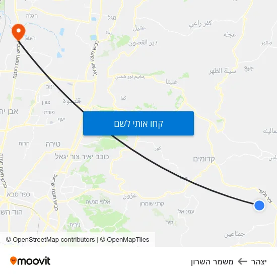 מפת יצהר למשמר השרון