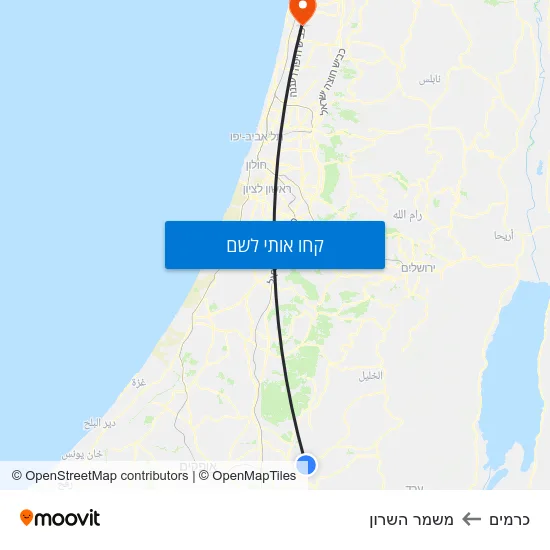מפת כרמים למשמר השרון