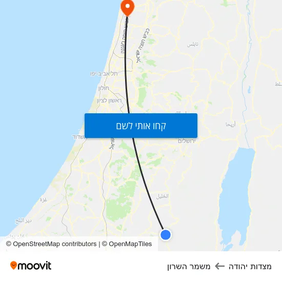 מפת מצדות יהודה למשמר השרון