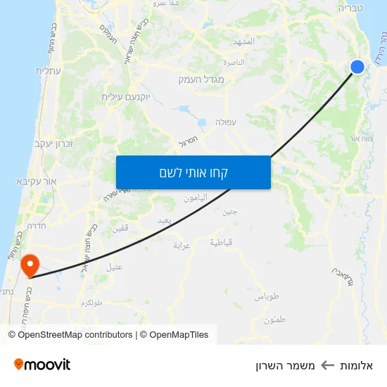 מפת אלומות למשמר השרון
