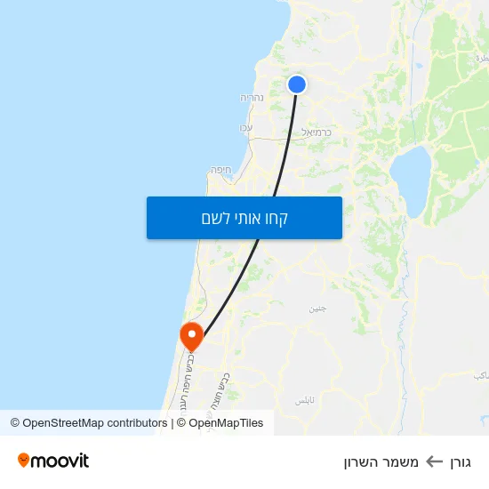 מפת גורן למשמר השרון