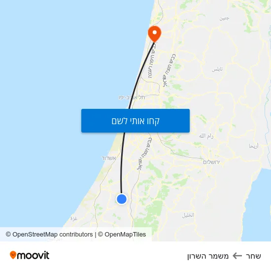 מפת שחר למשמר השרון