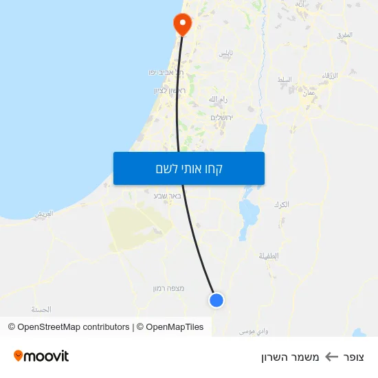 מפת צופר למשמר השרון