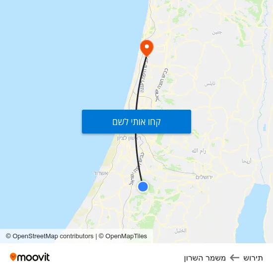 מפת תירוש למשמר השרון
