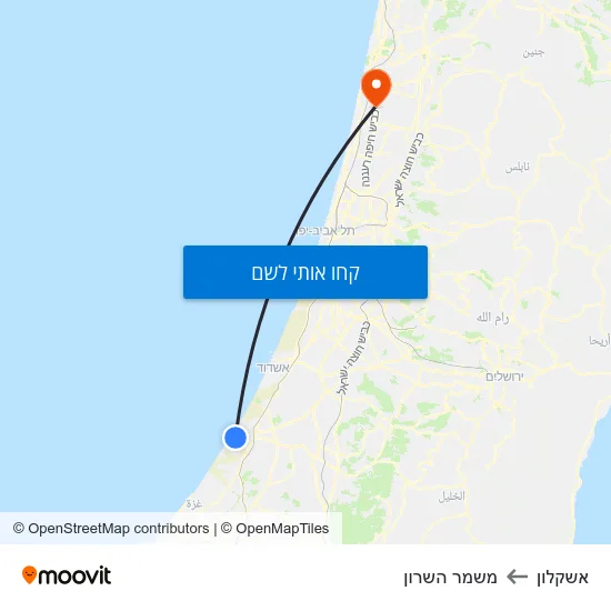 מפת אשקלון למשמר השרון