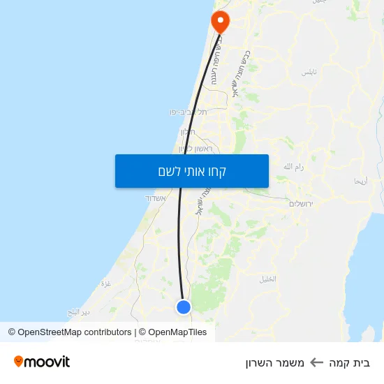 מפת בית קמה למשמר השרון