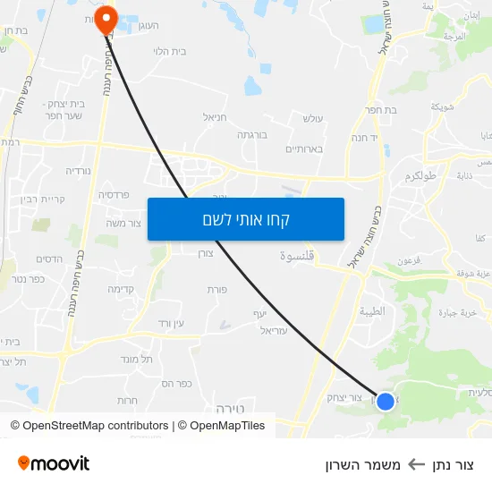מפת צור נתן למשמר השרון