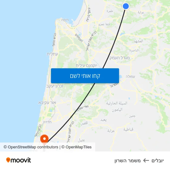 מפת יובלים למשמר השרון