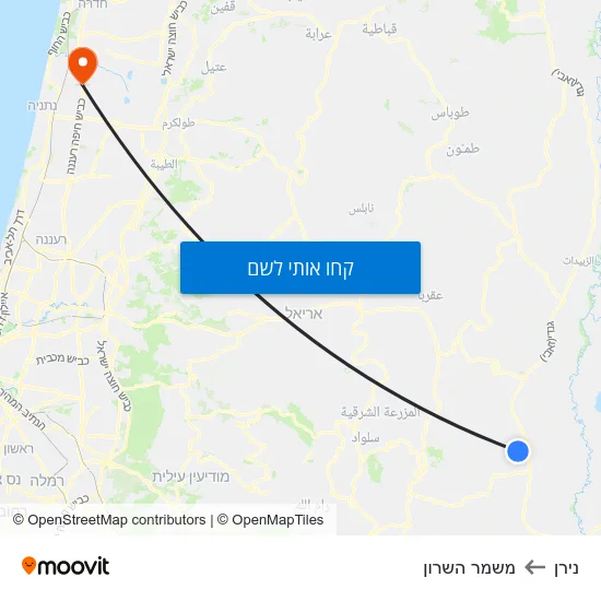 מפת נירן למשמר השרון