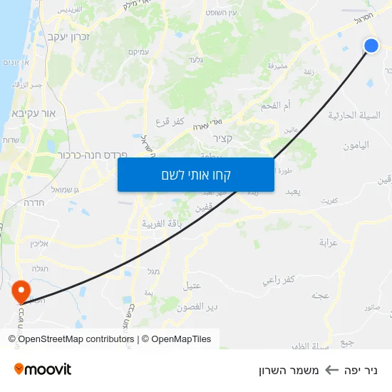 מפת ניר יפה למשמר השרון