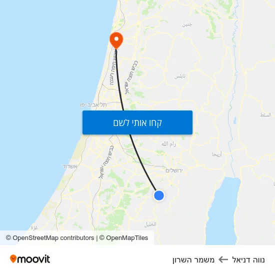 מפת נווה דניאל למשמר השרון