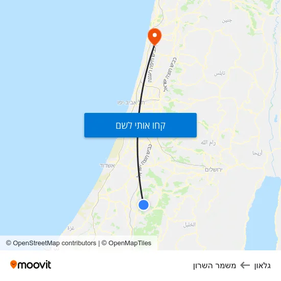 מפת גלאון למשמר השרון