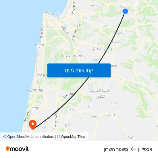 מפת אבטליון למשמר השרון