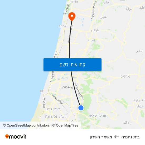 מפת בית נחמיה למשמר השרון