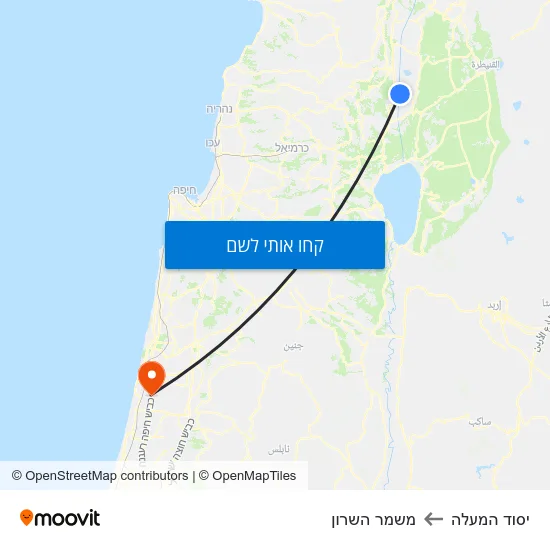 מפת יסוד המעלה למשמר השרון
