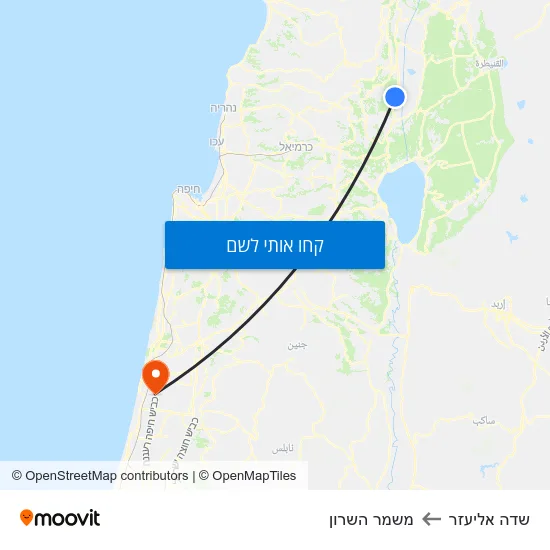 מפת שדה אליעזר למשמר השרון