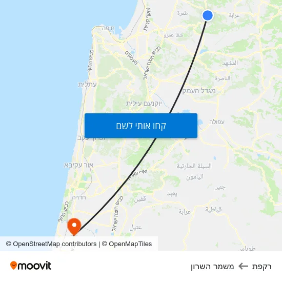מפת רקפת למשמר השרון