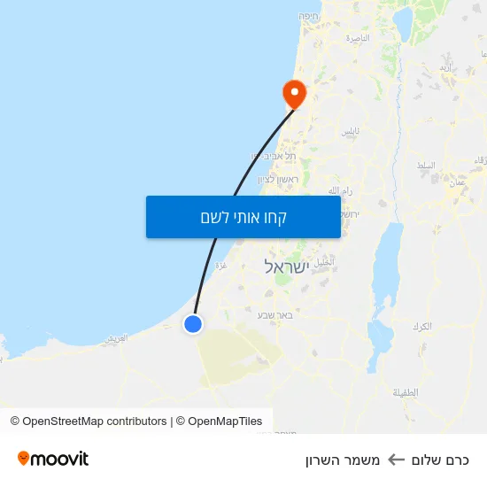 מפת כרם שלום למשמר השרון