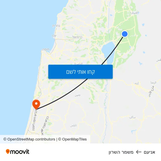 מפת אניעם למשמר השרון