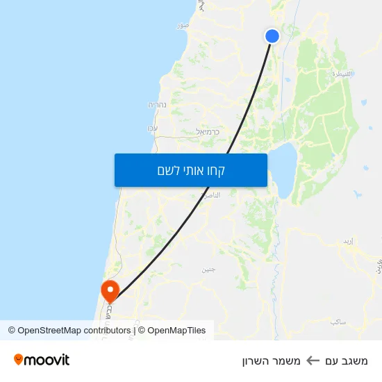 מפת משגב עם למשמר השרון