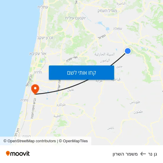 מפת גן נר למשמר השרון