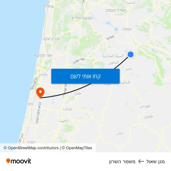 מפת מגן שאול למשמר השרון