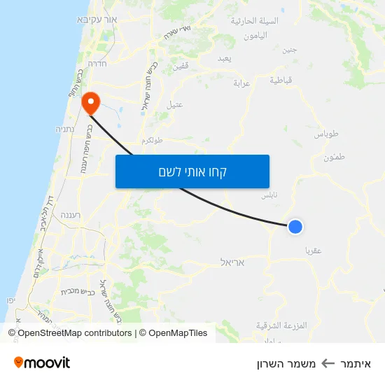 מפת איתמר למשמר השרון