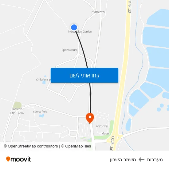 מפת מעברות למשמר השרון