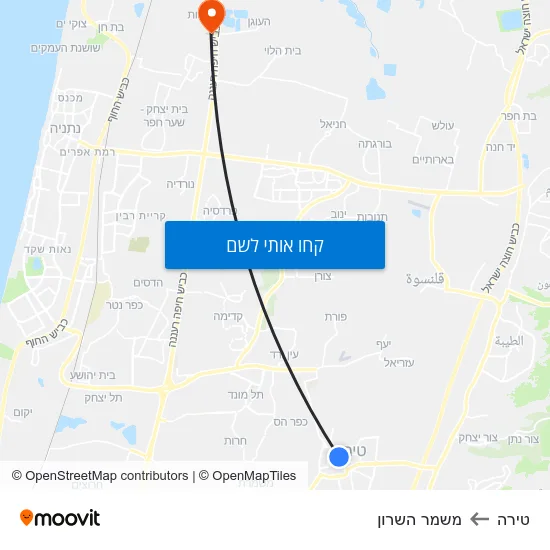 מפת טירה למשמר השרון