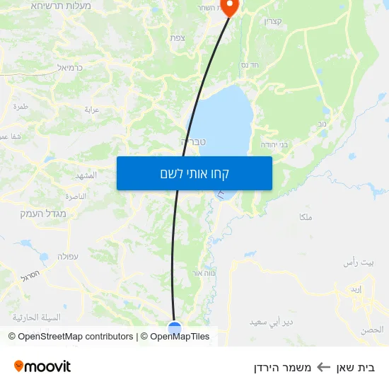 מפת בית שאן למשמר הירדן