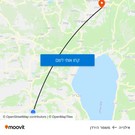 מפת אילנייה למשמר הירדן