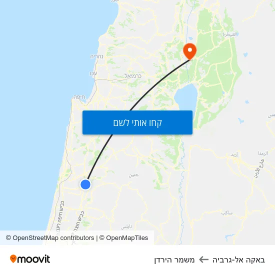 מפת באקה אל-גרביה למשמר הירדן
