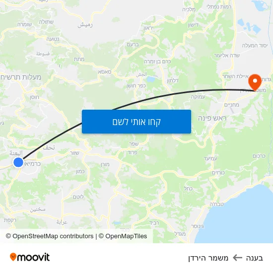 מפת בענה למשמר הירדן