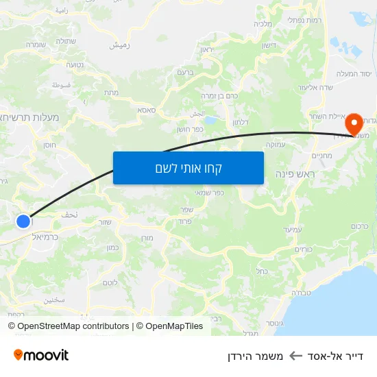 מפת דייר אל-אסד למשמר הירדן
