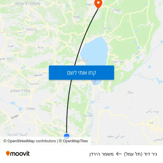 מפת ניר דוד (תל עמל) למשמר הירדן